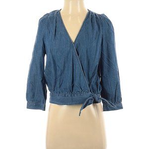 Madewell Denim Blue Wrap Top Small